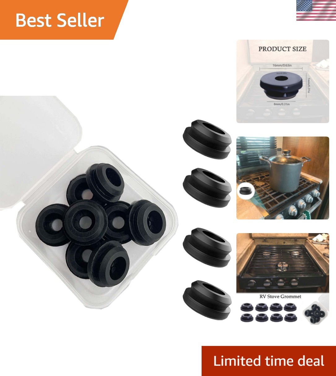 Durable 8-Pack RV Stove Grommets – Heat Resistant & Scratch Protection Solutions