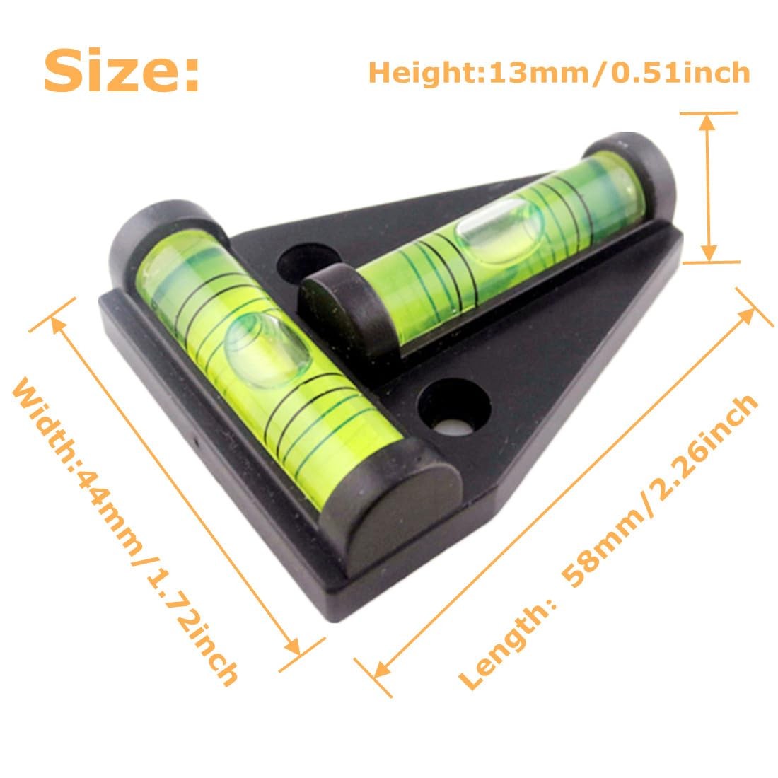 LAIESYA 4Pcs RV T Level Cross Check Levelers Bubble Levels Use for RVs, Black