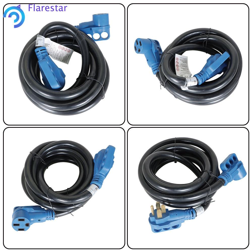 50 Amp RV Power Extension Cord Fit For Trailer Camper 4 Prong 15/25/30/50 Feet