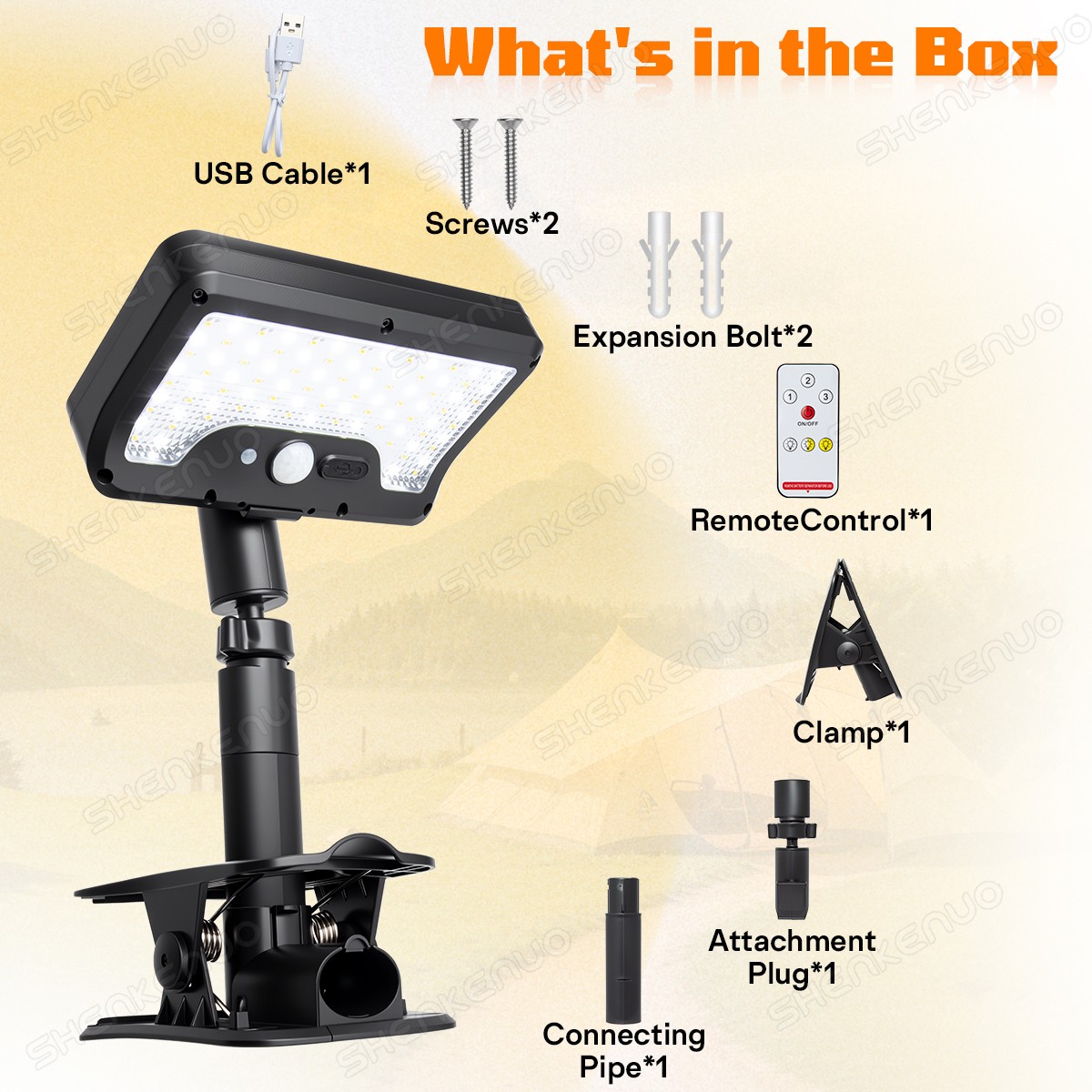 Solar RV Porch Light: 92-LED Exterior Utility Awning Light for Campers and Boat
