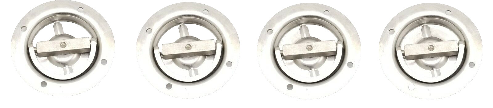 4pk Stainless Steel Swivel Recessed DRing 6000# Max Tie Down Cargo Trailer Deck