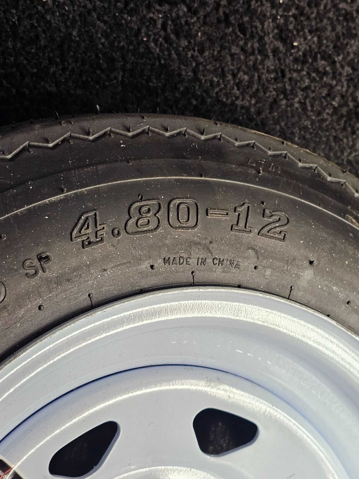(QTY 1) Hi-Run 4.80-12 Trailer Tubeless Tire&Wheel Load C 6 Ply 80M SU02 5 Lug