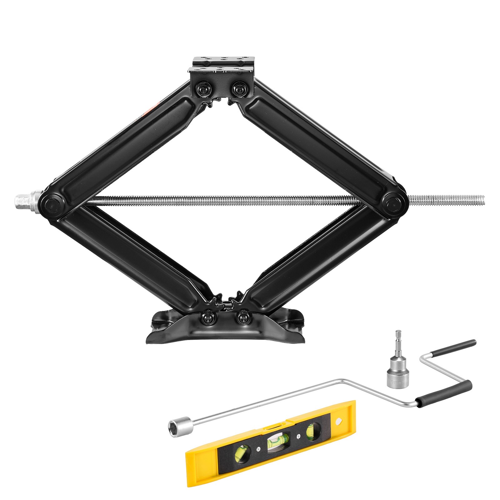 Set 4 9000lb RV Stabilizer Leveling Scissor Jacks w/Socket & Install Kit 23.4″