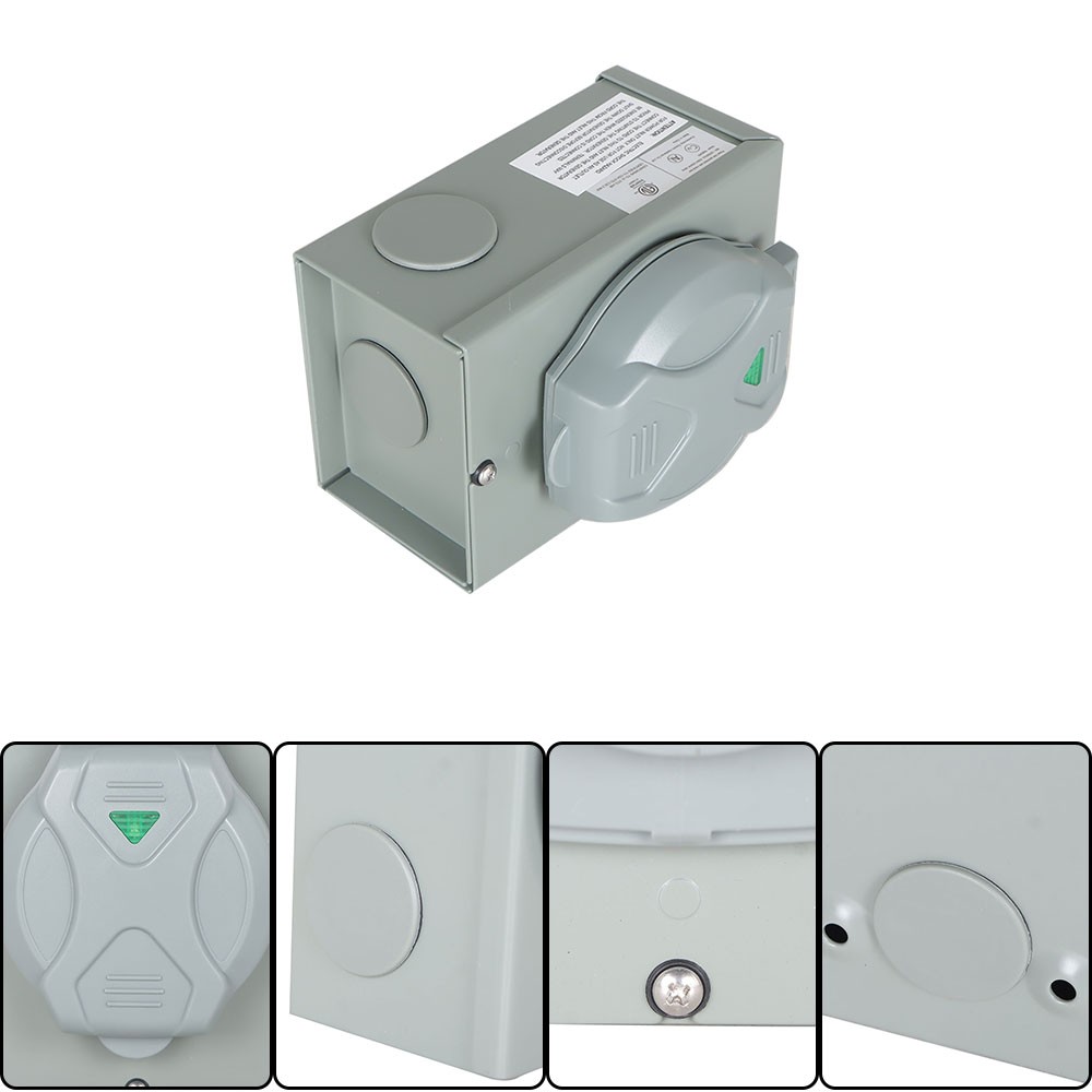 30A Power Inlet Box 7500W Generator Transfer Switch Weatherproof For Outdoor Use