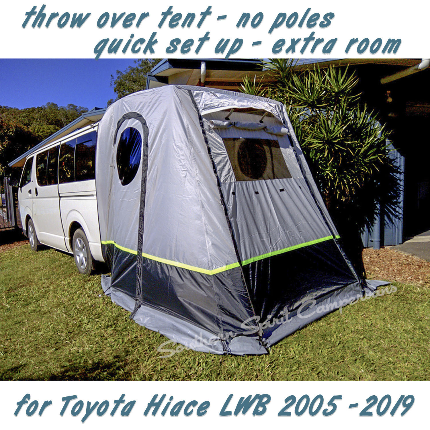 tailgate REAR TENT+ floor 3 doors for Toyota HIACE LWB campervan shade annex VAN