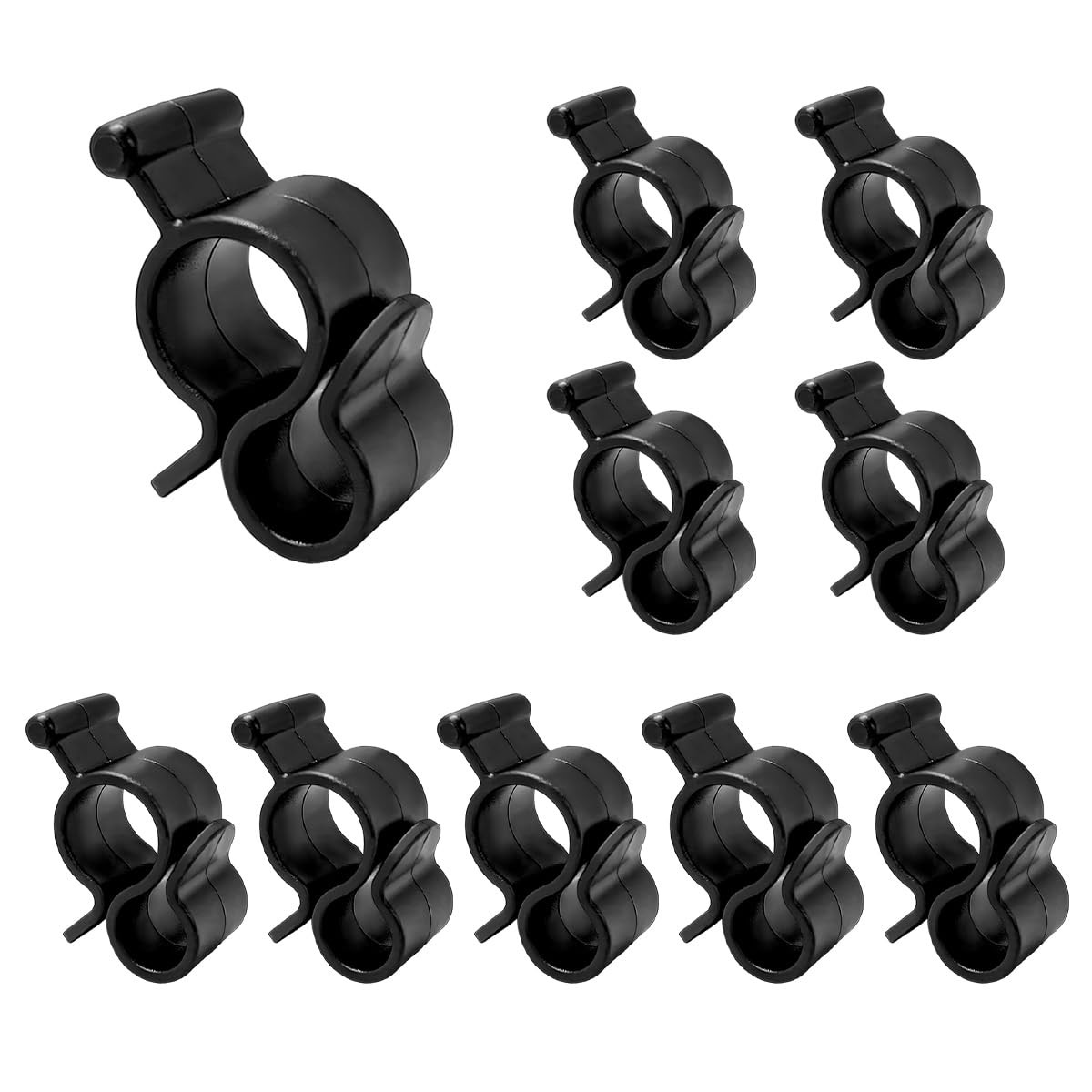 10 Pcs Black Rope Light Awning Clips Durable Plastic S Clip Slides