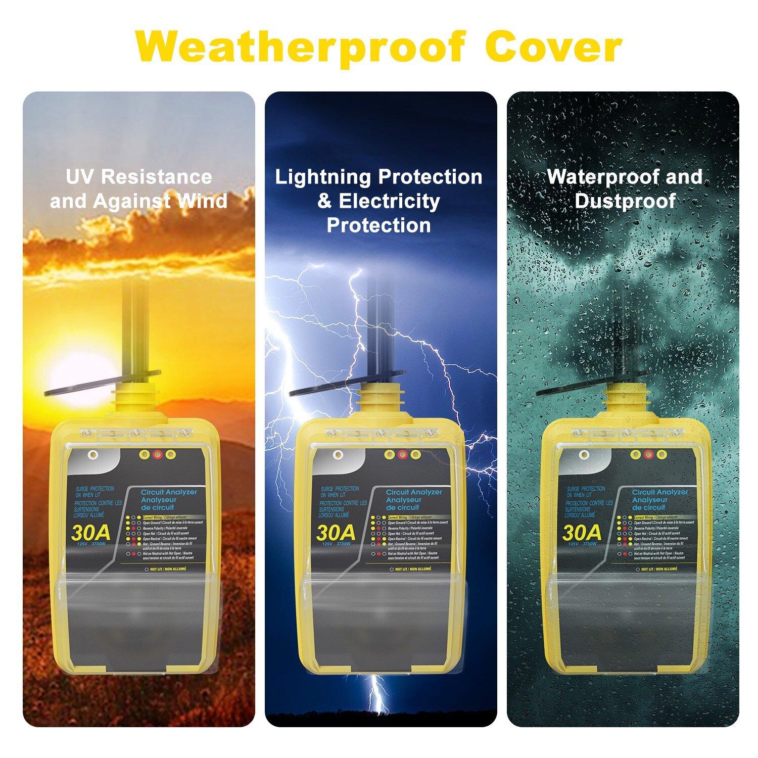 EPICORD 30/50Amp RV Surge Protector With Weatherproof Cover LED Power Adapter US