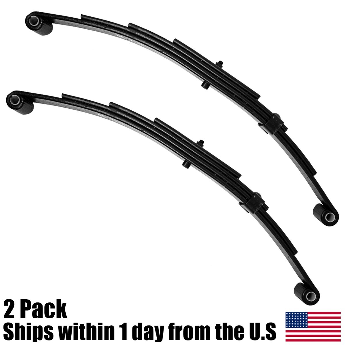 2PK Trailer Leaf Spring 4 Leaf Double Eye 2500lbs Cap Per for 5000lbs Axle