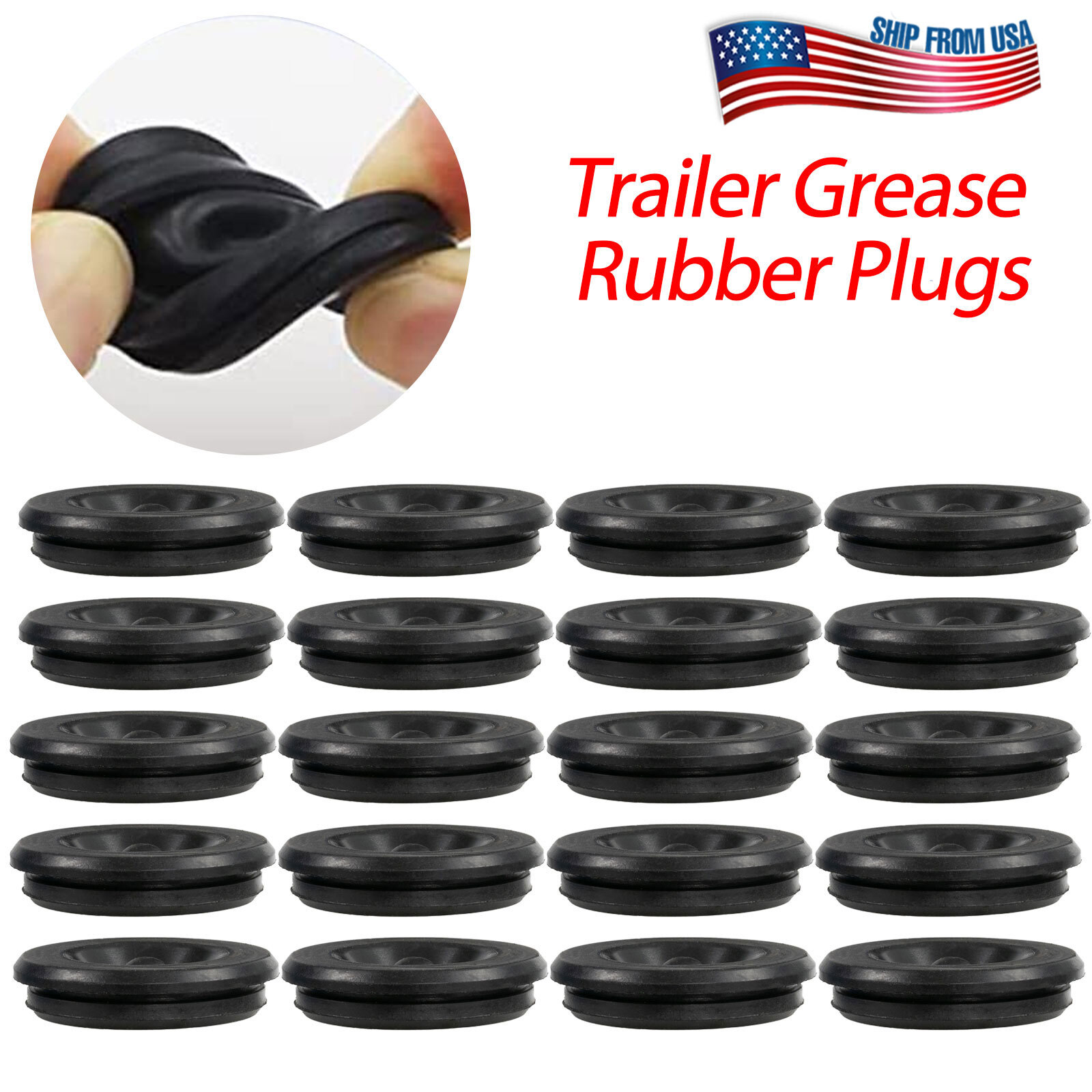 (20) Dexter EZ Lube TYPE Trailer Camper RV Grease Plug Axle Hub Dust Cap Rubber