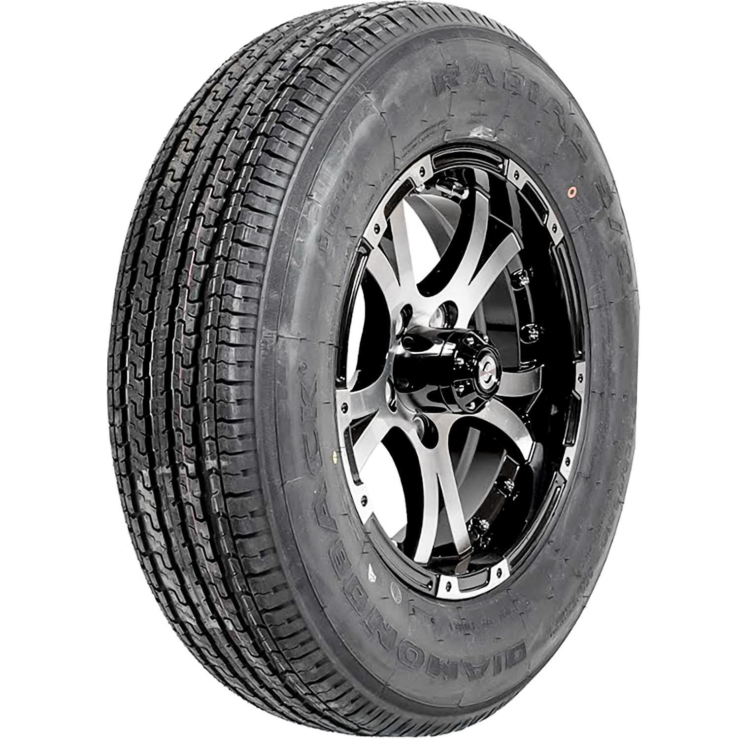Assembly Diamondback DR653 ST 205/75R15 D 8 Ply 15×5 5×4.5 Black Machined