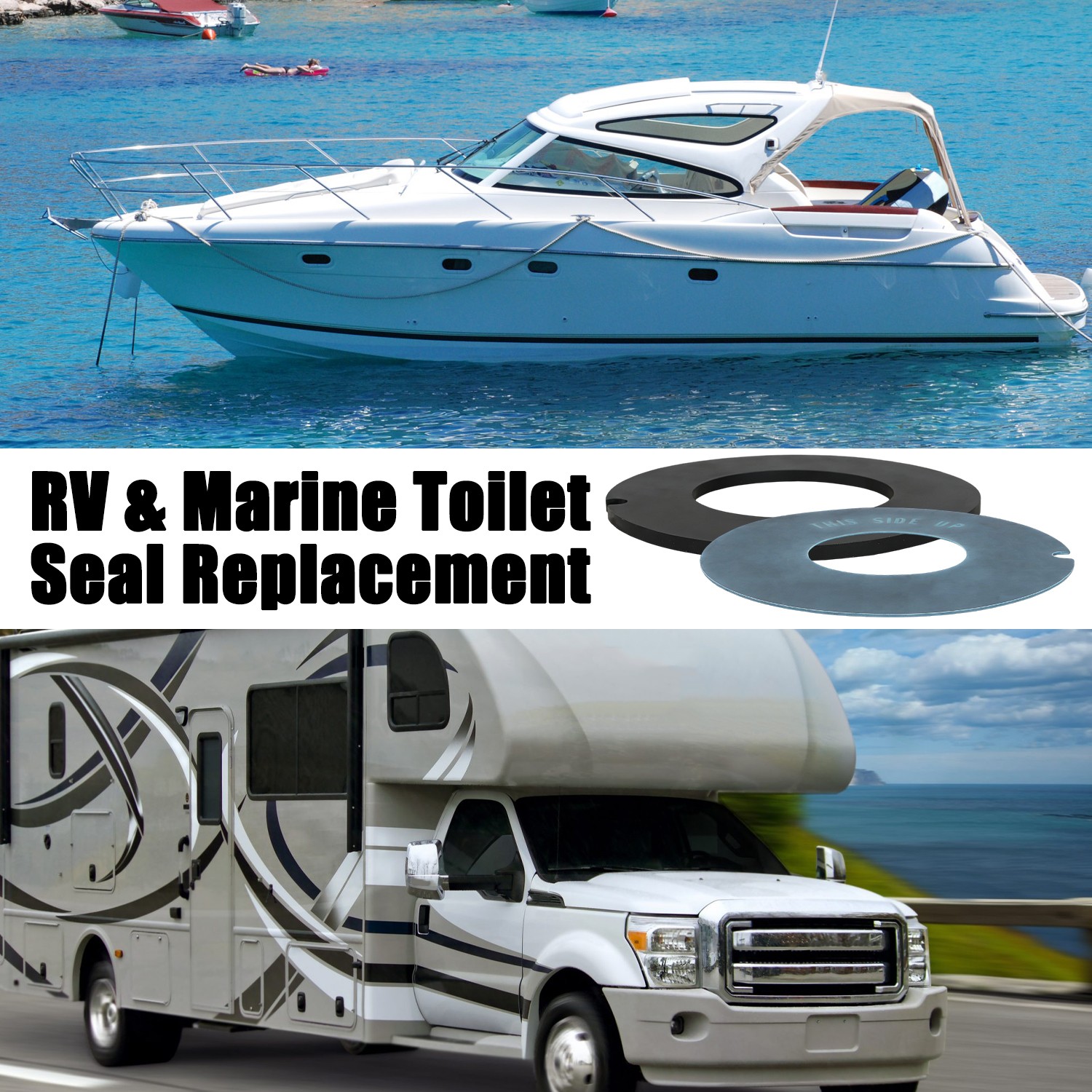 RV Toilet Rubber Bowl Seal Kit for Sealand 210 510 385311462 511H 511PS New