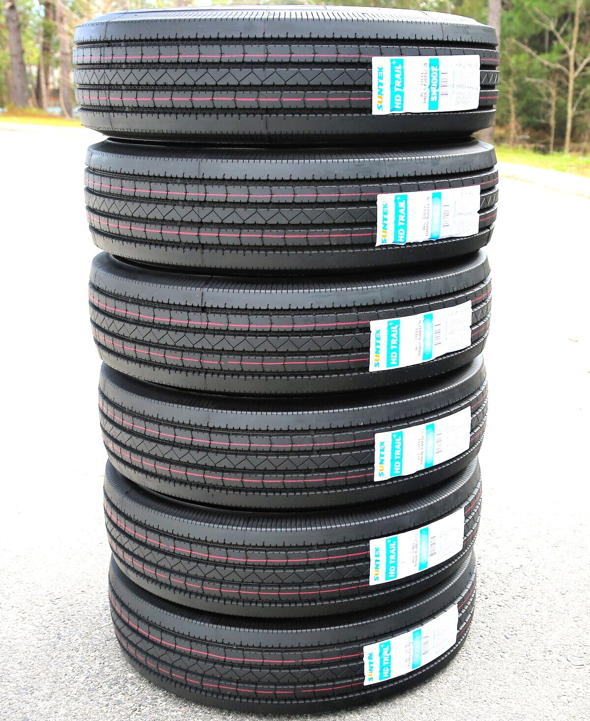 6 New Suntek HD Trail + All Steel ST 235/85R16 Load G 14 Ply Trailer Tires