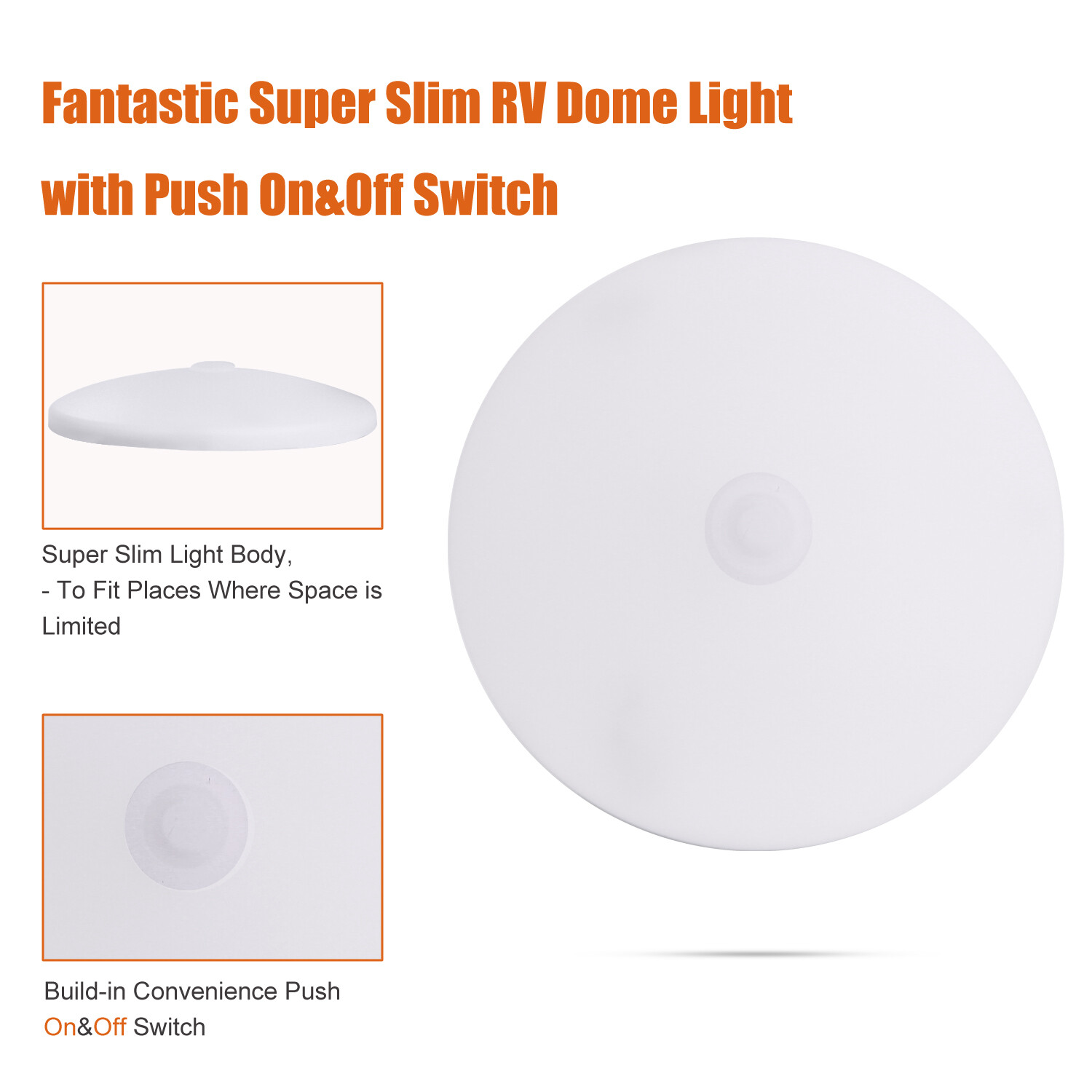 Facon 12V 3.5” LED Surface Mount Interior Lights for RV Caravan Trailer Camper