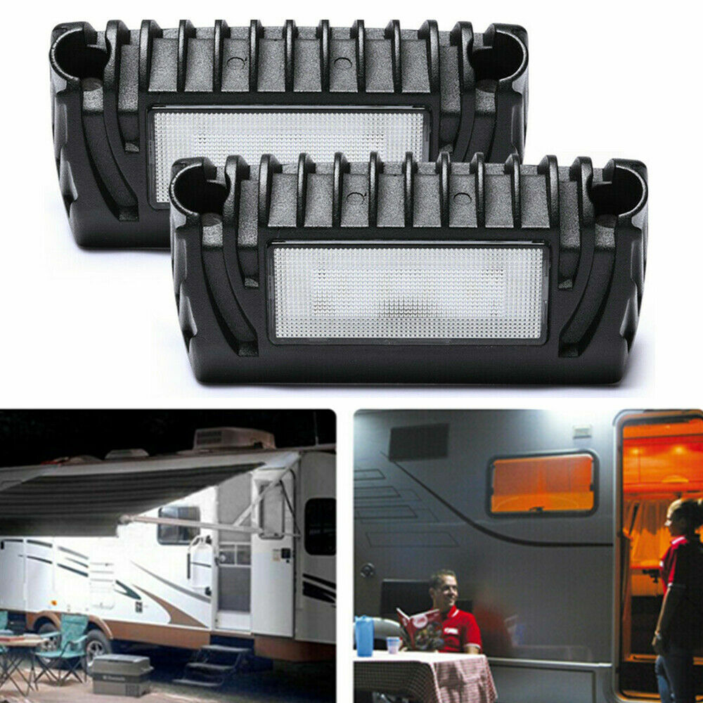 2PCS 12V Exterior LED Porch Utility Light Awning Lamp for RV Trailer Caravan