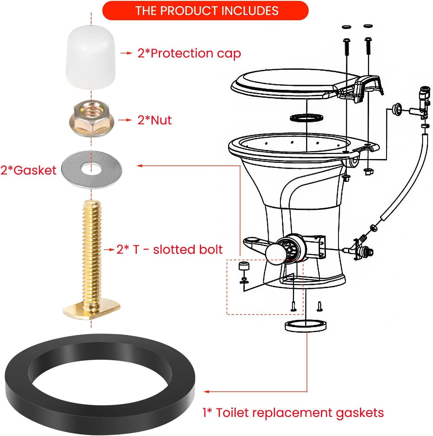 RV Toilet Seal Gasket for Dometic 300 310 320 Series RV Toilet Flange Seal Kit