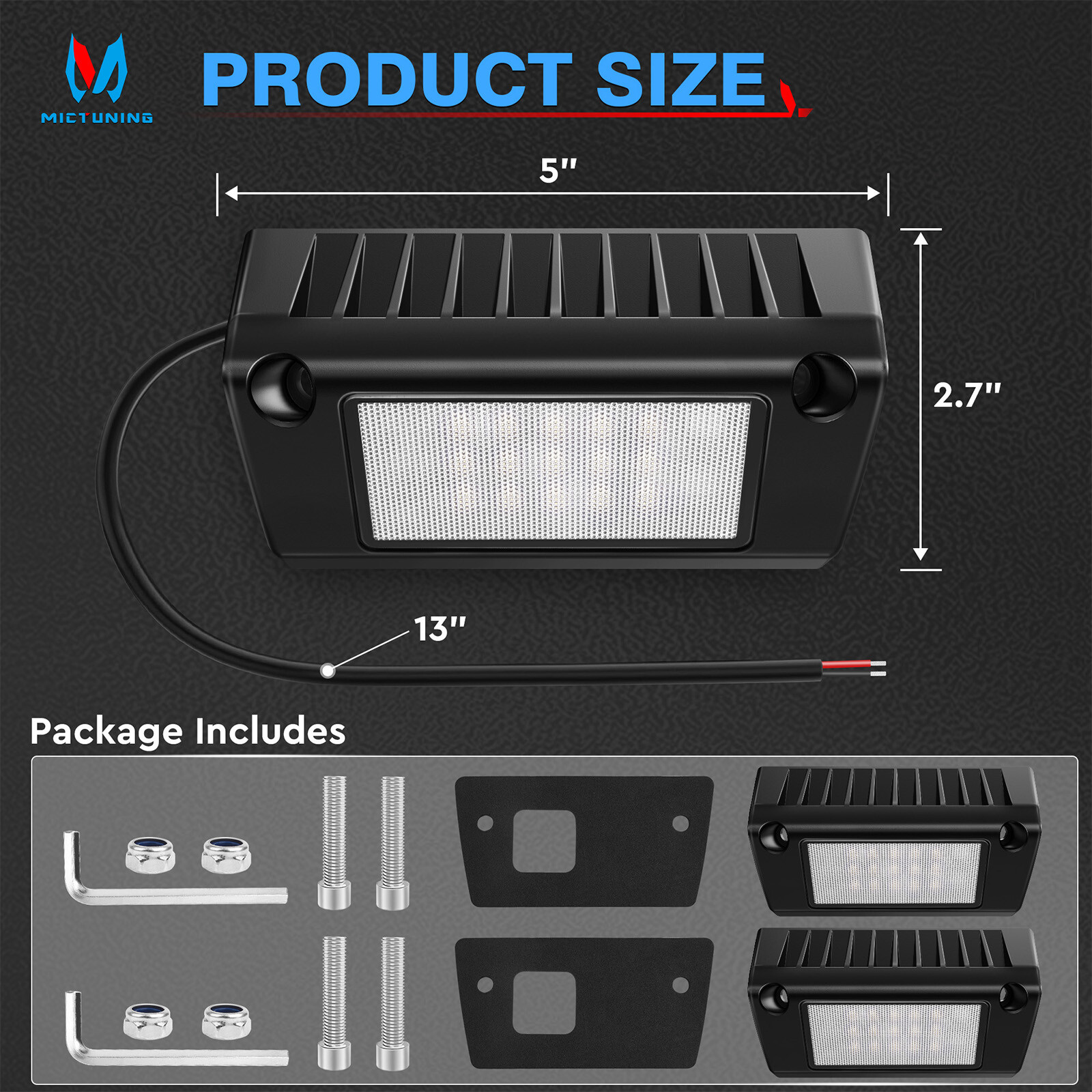 2X 5″ 45W LED Porch Lights LED Exterior Utility Awning Lights Kit For RV Camper