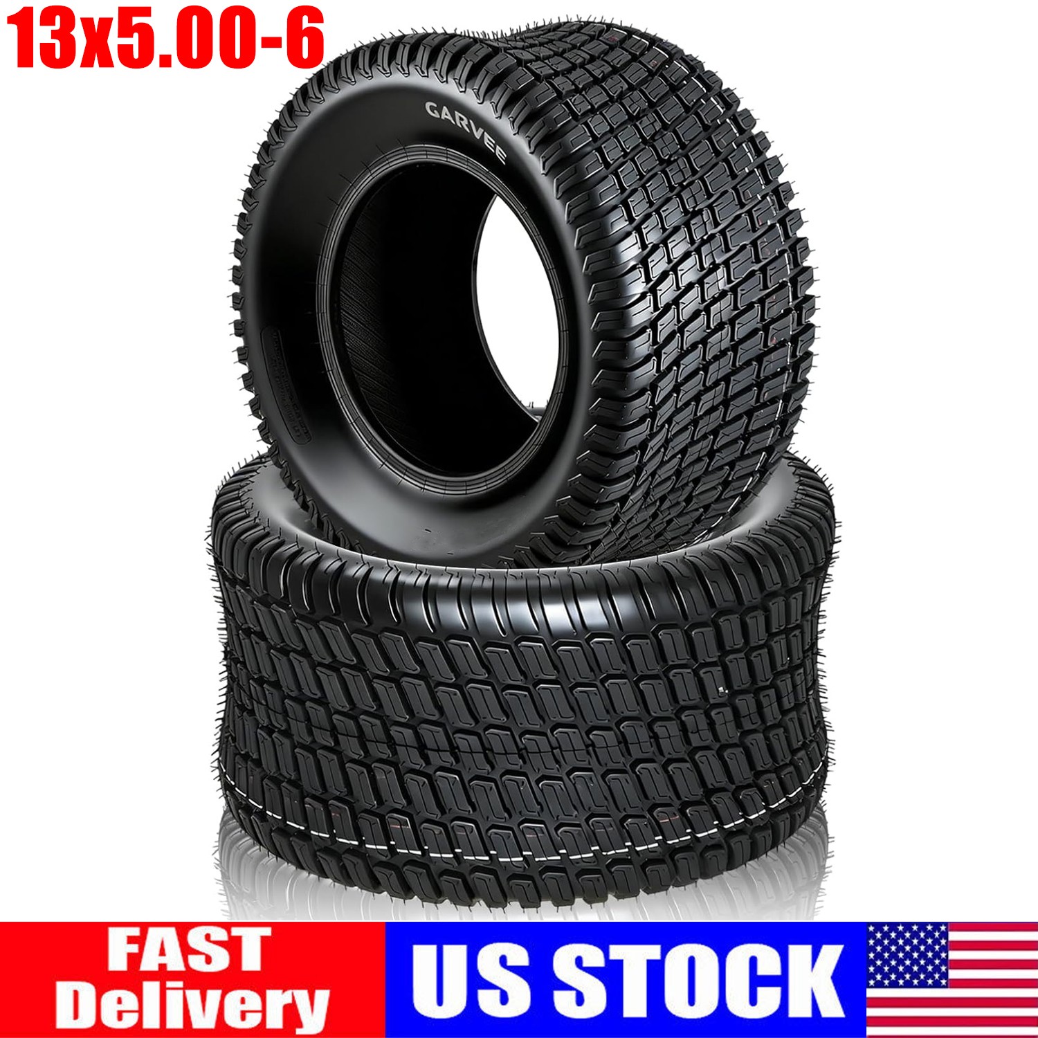 2 Pack 13×5.00-6 13×5-6 13x5x6 Lawn Mower Garden Tractor Tires 4 Ply Tubeless