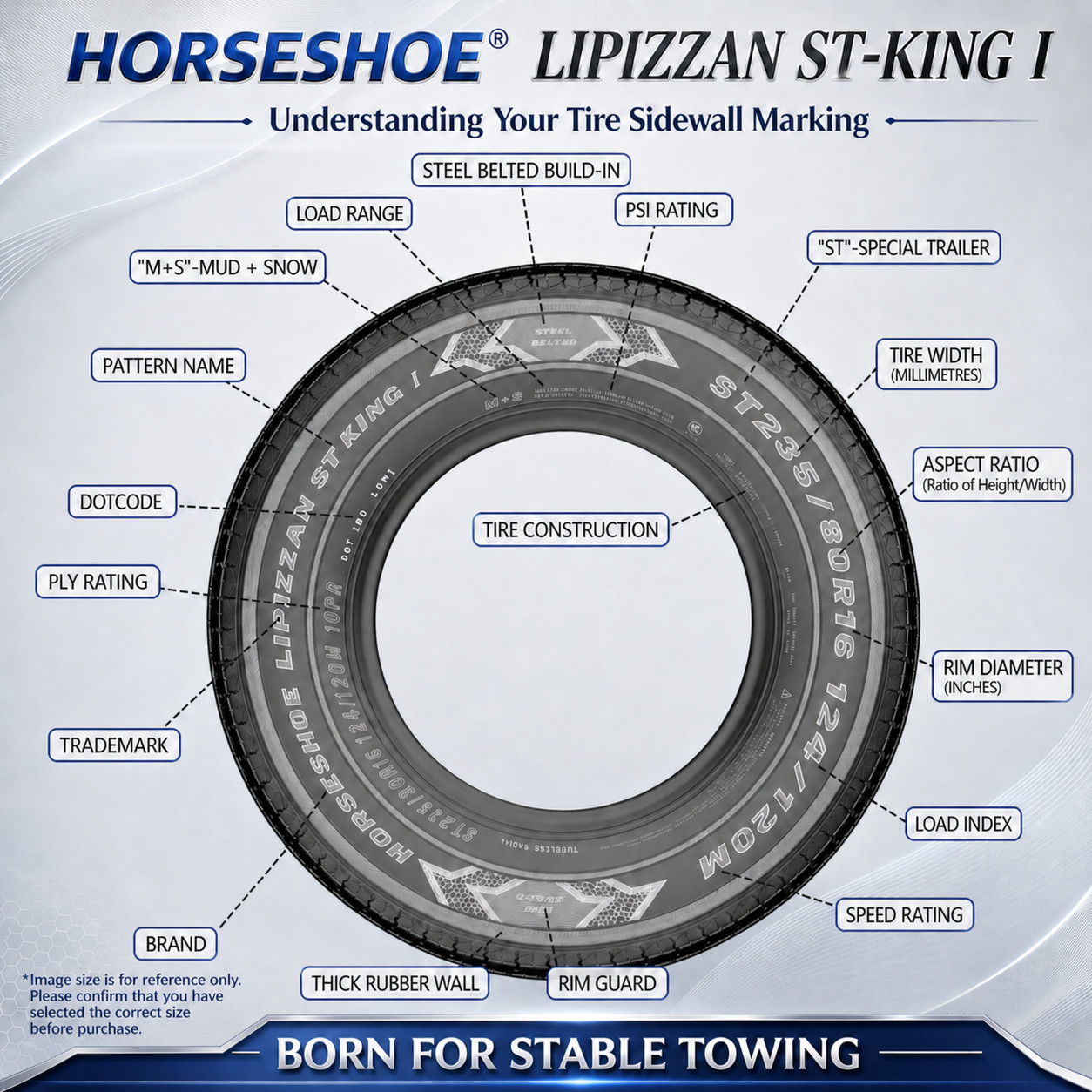2 LIPIZZAN ST205/75R14 8PR 105/101M Trailer Tires 205/75R14 ST-KING I 205 75 14