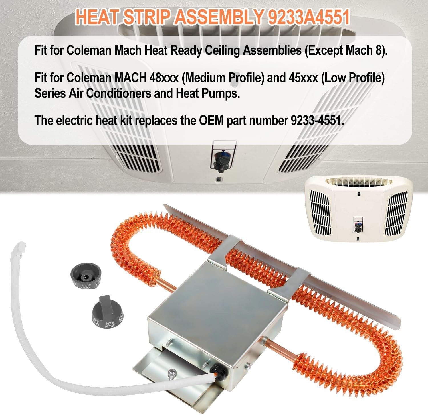 9233-4551 Electric Heating Element Kit RV Heat Strip Assembly Replacement Parts