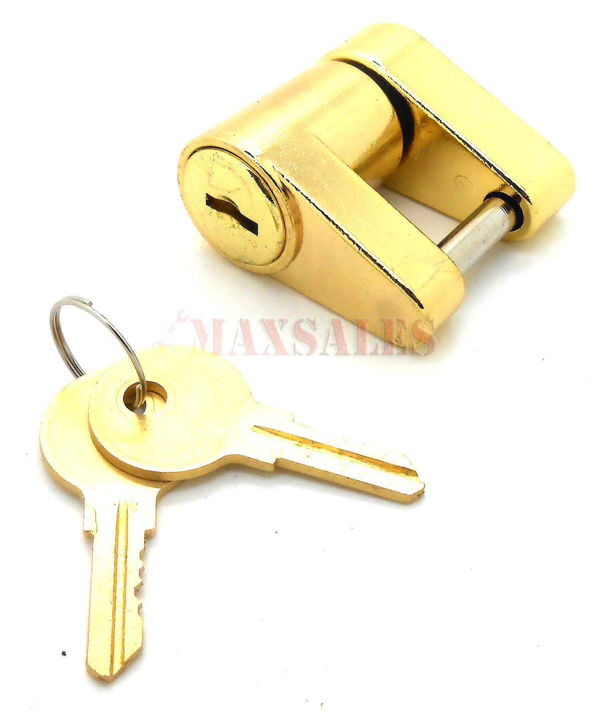 Trailer Coupler Receiver Tow Hitch Lock Brass 1/4″ x 3/4″ Pin Latch 2 Keys