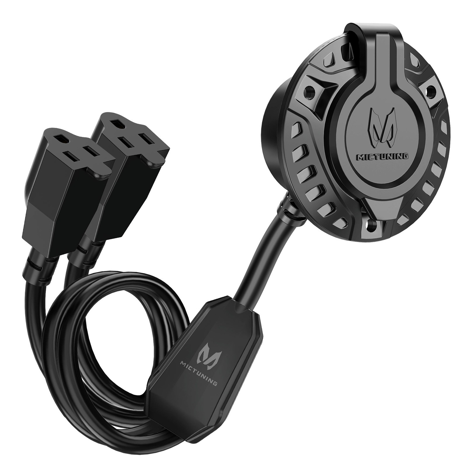 15A 125V AC Port Plug RV Shore Power Inlet Socket with Integrated Extension Cord