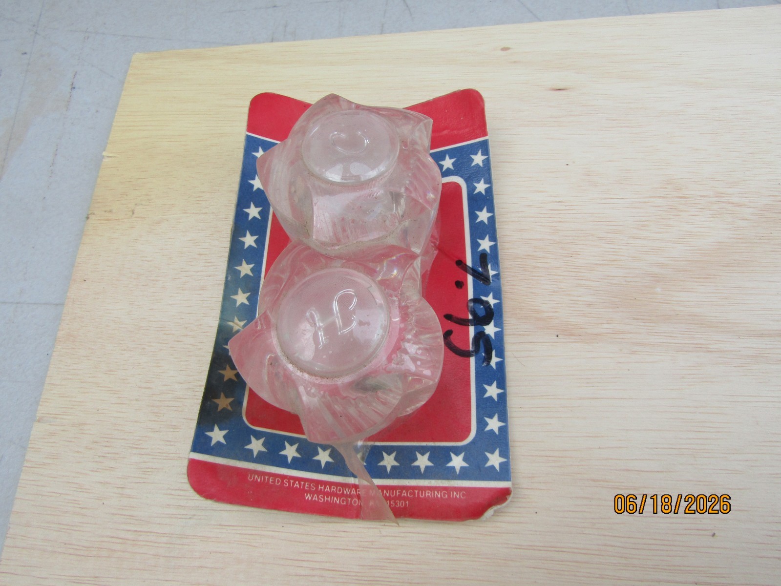 United States Hardware RV P-016C Garden Tube Faucet Handles Set 2 NOS