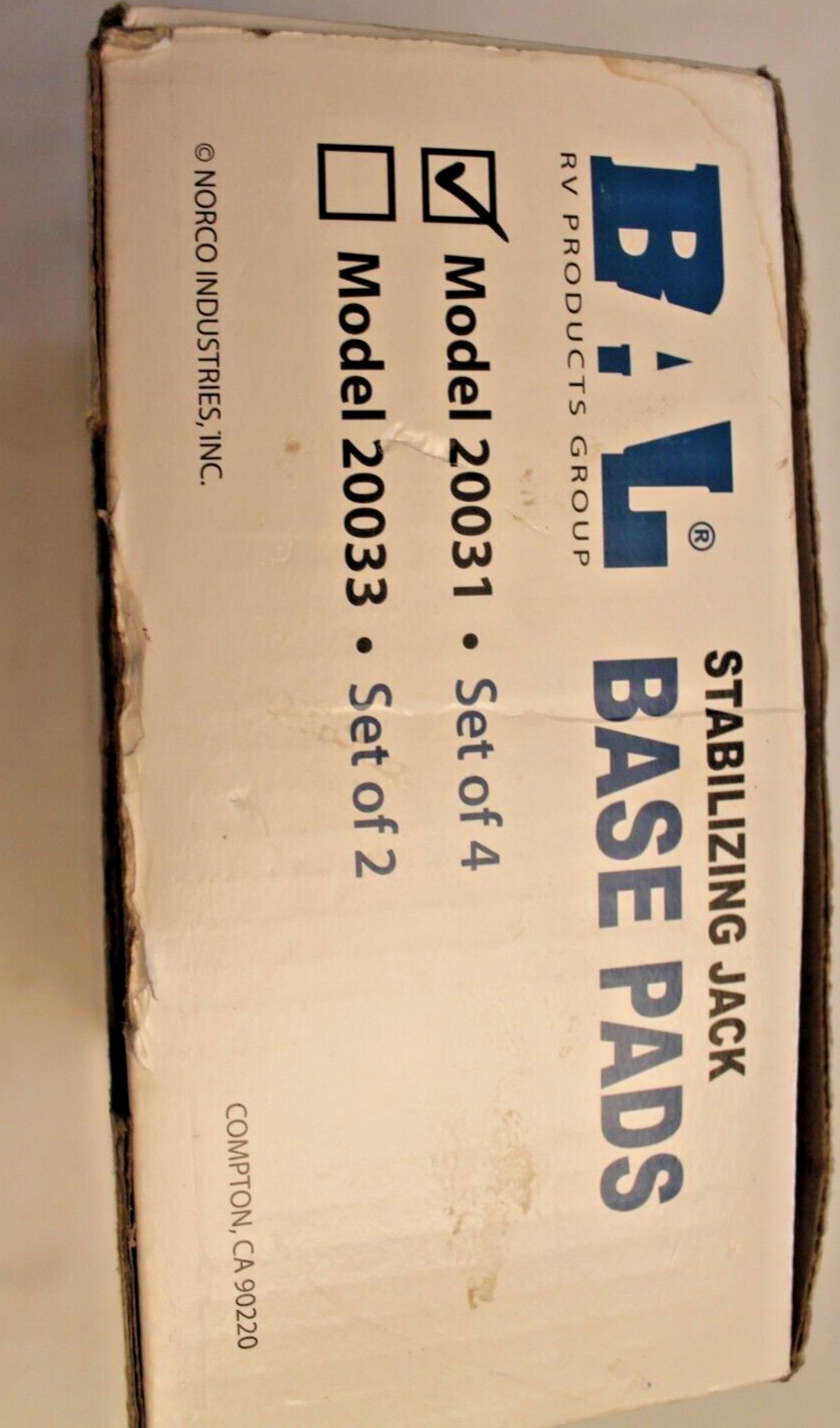 BAL STABILIZING JACK BASE PADS MODEL 20031 for t-type and telescoping jacks, 4ea