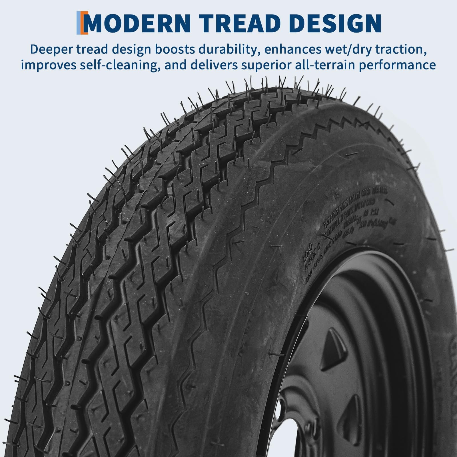 2pcs Trailer Tire and Wheels 5.30-12 530-12 5.30×12 5 Lug w/13″ Rims ,6PR Tires