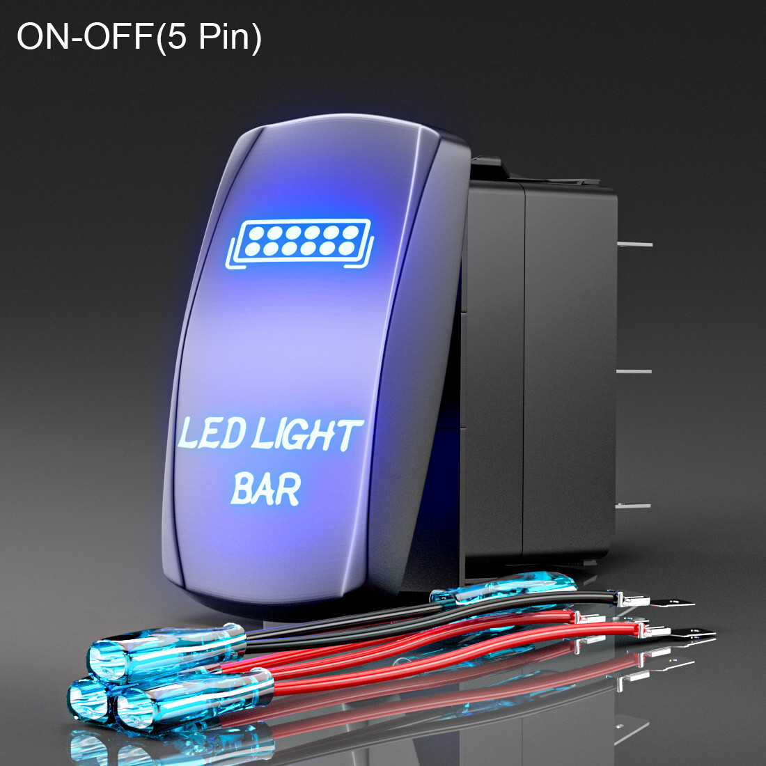 Blue LED Lighted Rocker Switch for Car Boat ATV UTV Marine w/LED Indicator Light
