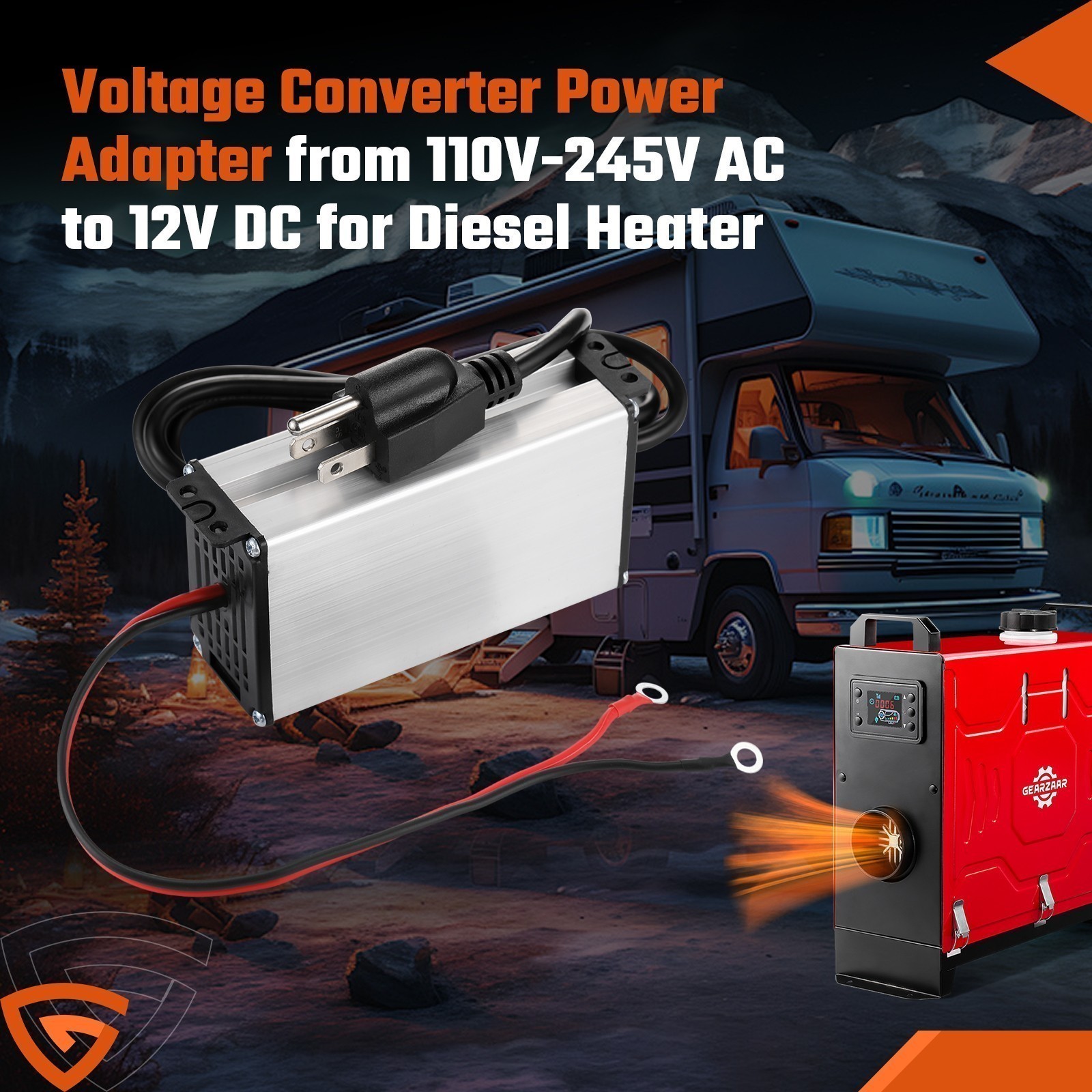 DC 12V /24V to AC 110V-245V Adapter Diesel Air Diesel Parking Heater Adapter