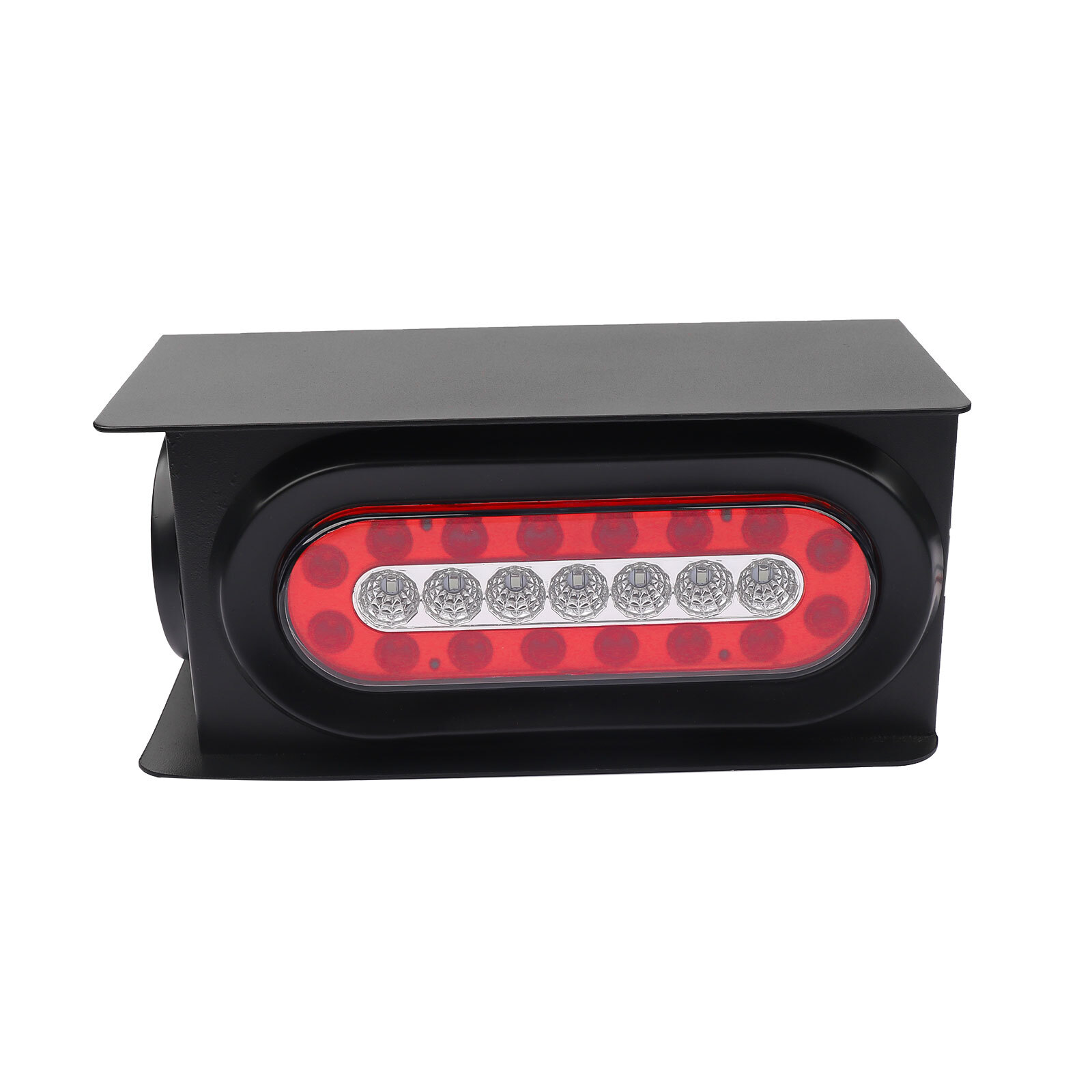 Fit For Truck Red LED Trailer Iron Box Kit W/ 6″ Oval Tail Light 2″ Marker Lamp