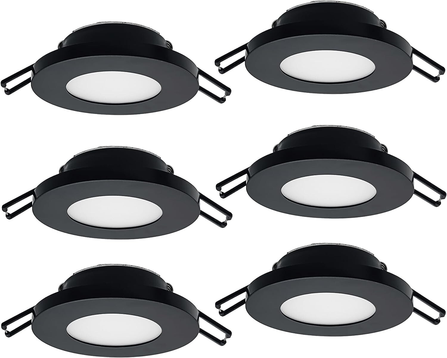 Facon 3Inch 12V LED RV Puck Light, Super Slim Recessed Mount Down Light (6 PKS)