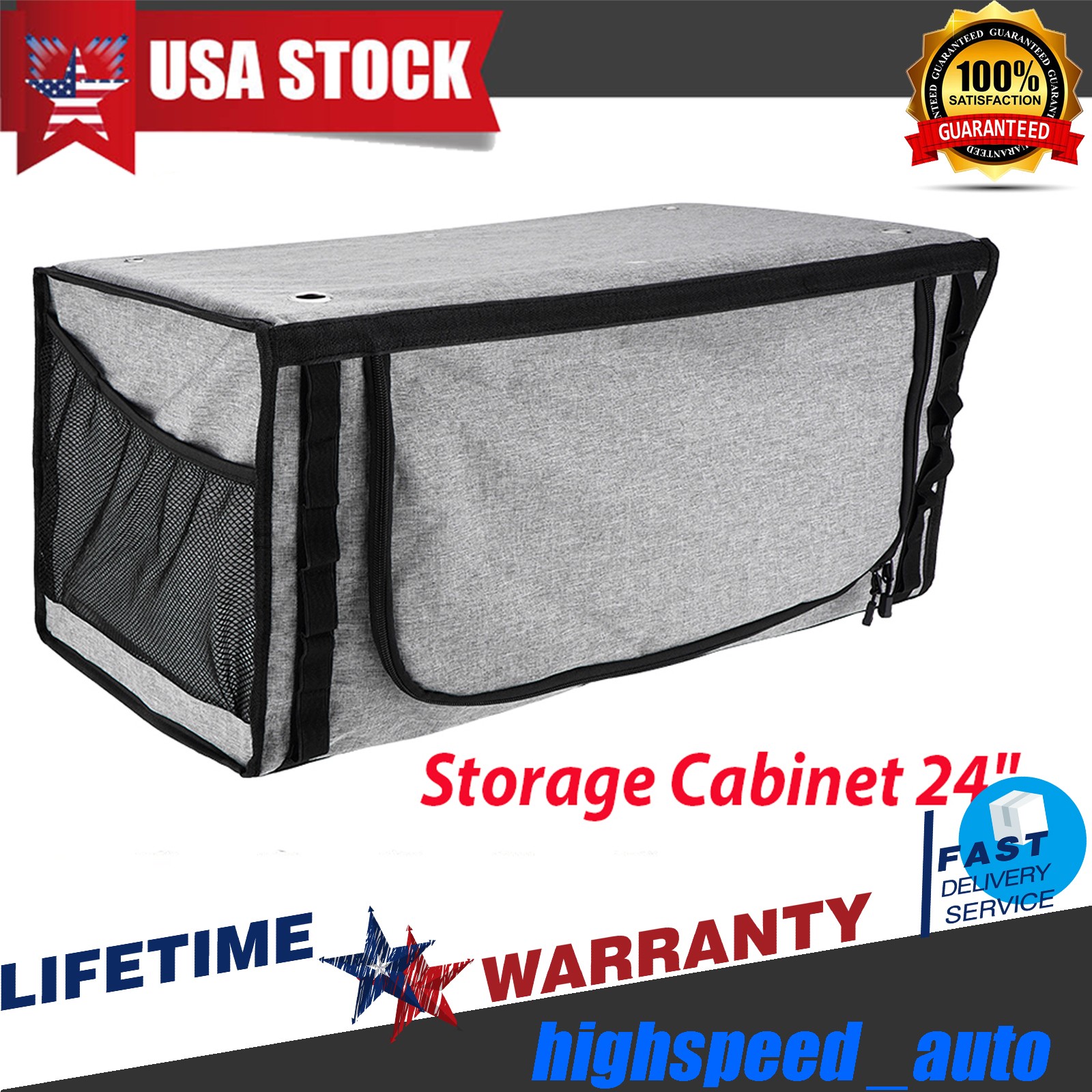 RV Overhead Soft-Sided Storage Cabinet 24″ For Benz Sprinter & Ford Transit vans