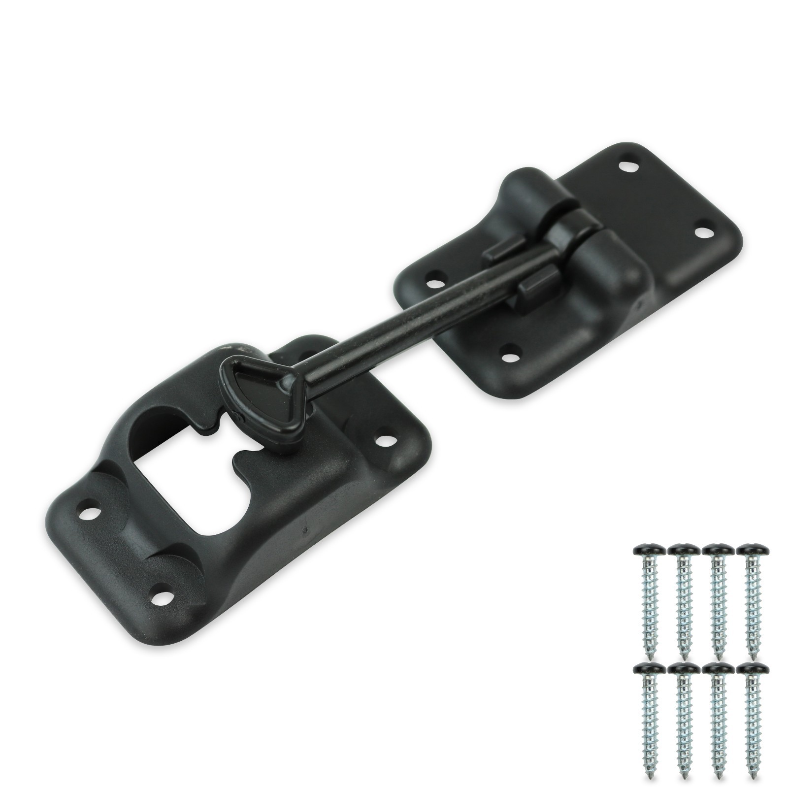 1 Black 4″ T-Style Door Catch Latch Holder RV Camper Trailer Cargo Hatch Plastic