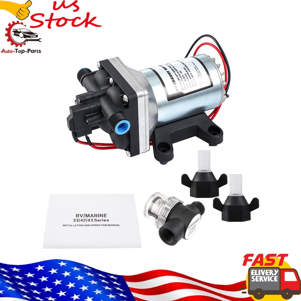 12V SHURflo 4009 Water Pump Twist On Filter 11LPM 55PSI For RV Caravan Boat