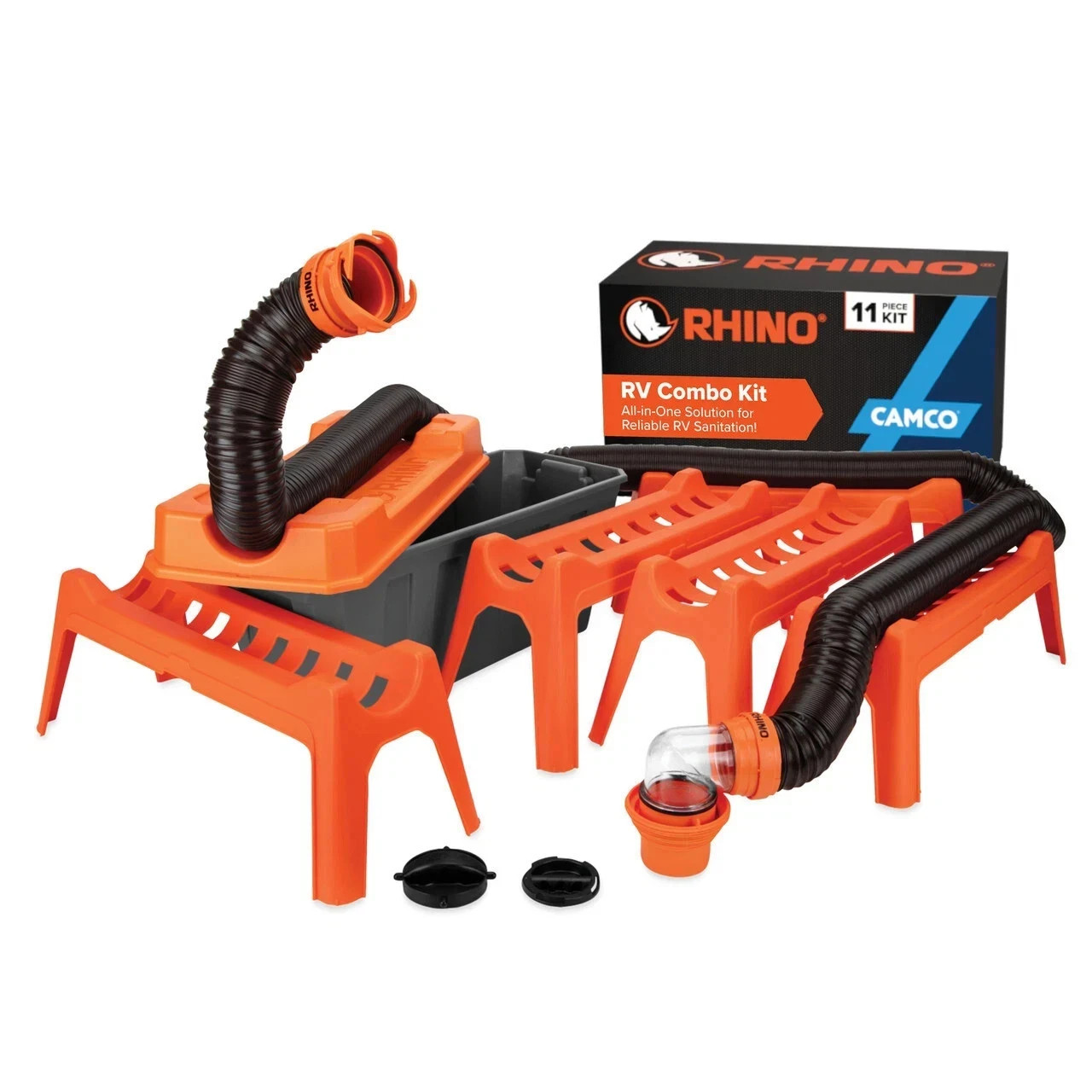 Camco 43075 Rhino Ultimate 20′ RV Sewer Hose Kit All-in-One Sewer Hose Solution