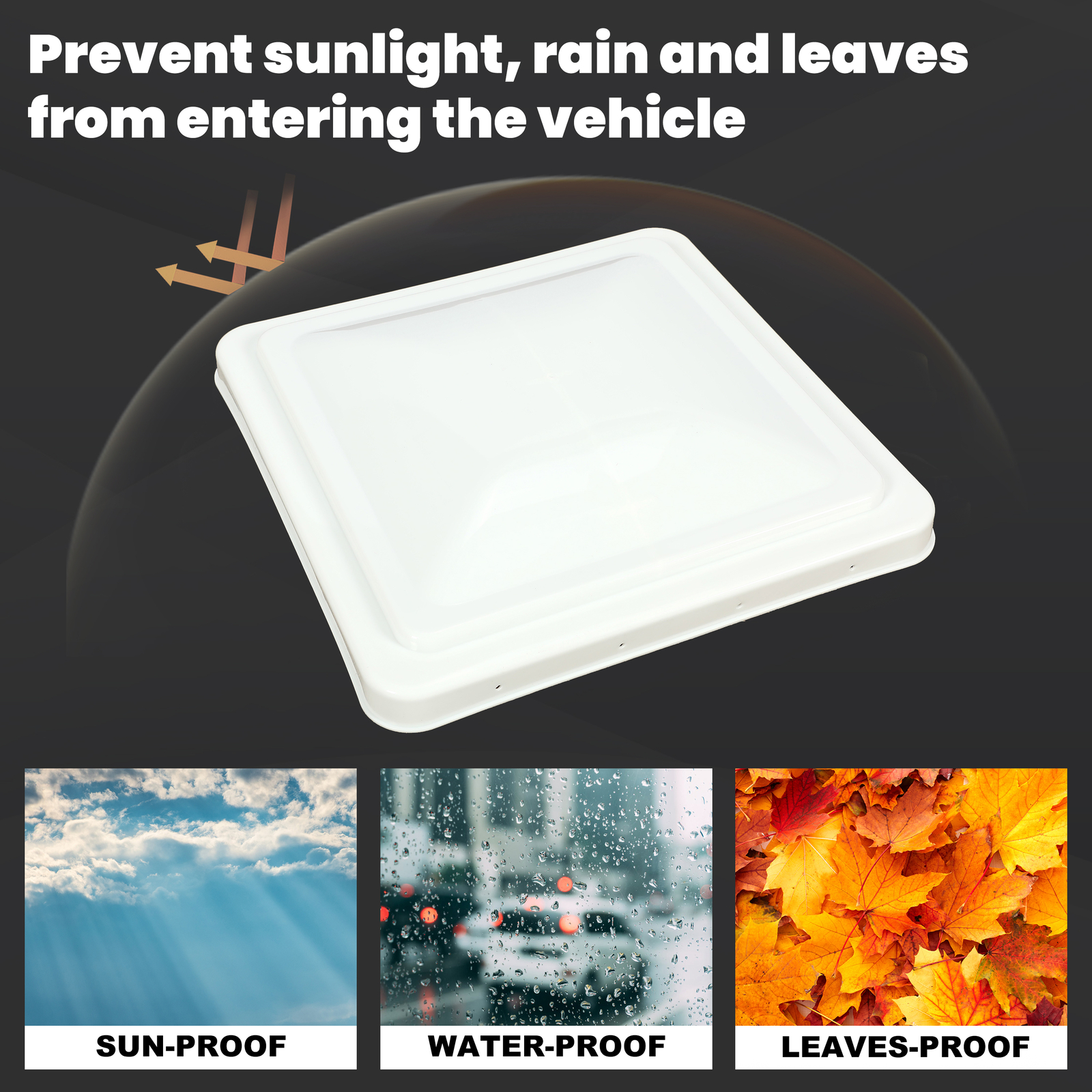 14″X14″ For RV Replacement Roof Vent Cover White Camper (Trailer) Vent Cover