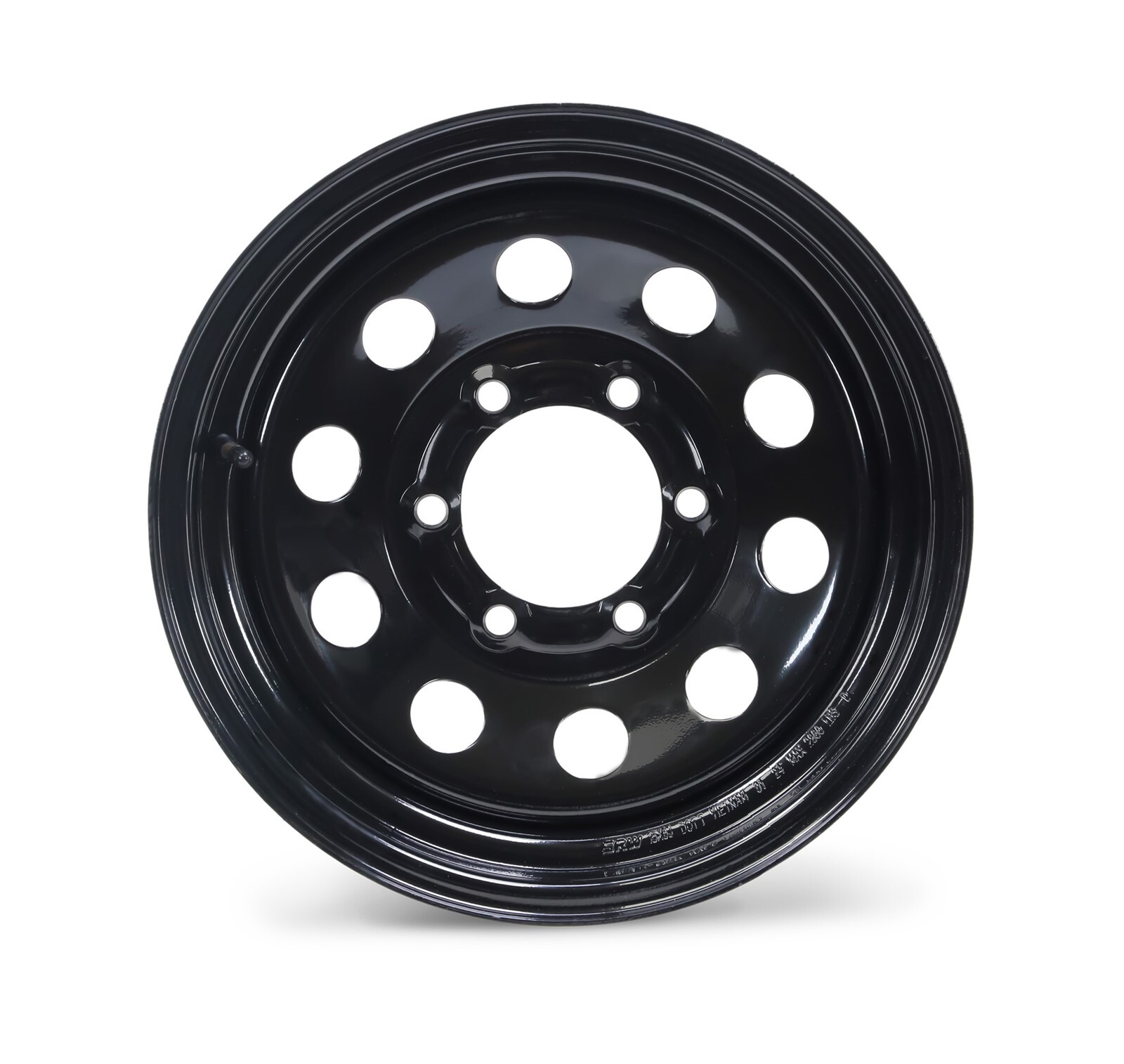 FC Trailer Tire Assembly ST205/90R15 10-Ply Black Mod Rim 6 Lug on 5.5″
