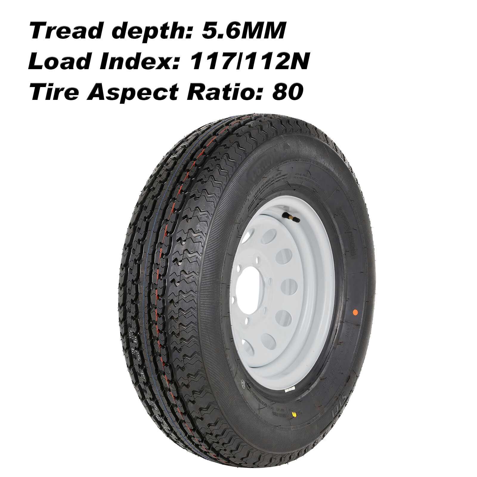 2x ST225/75R15 Trailer Tires with Rim 225 75-15 6 Lug Load Range E Spoke Wheel