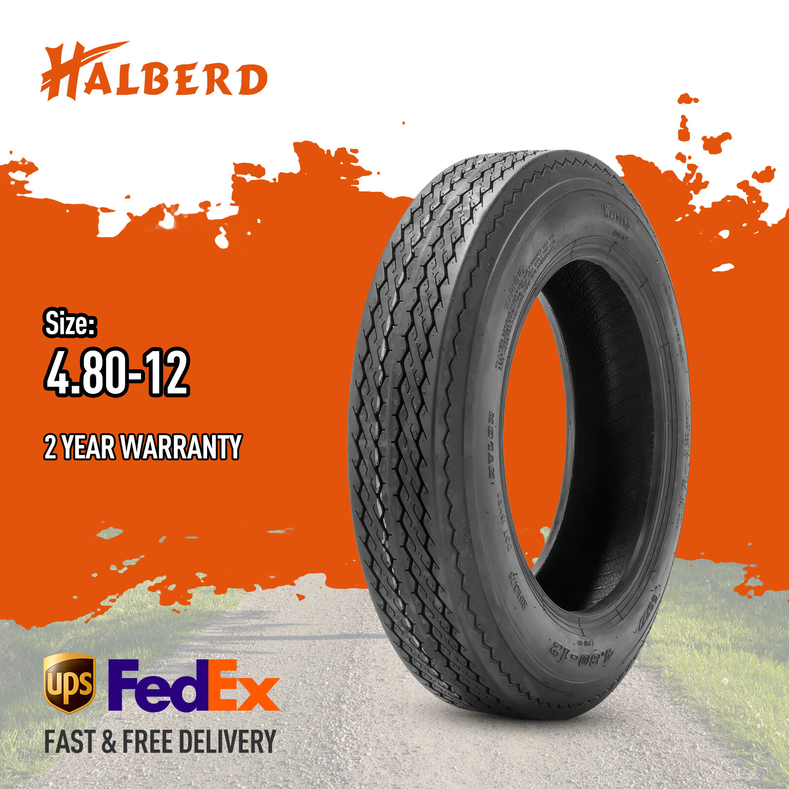 6Ply 4.80-12 Trailer Tires 4.80×12 4.8-12 480-12 Replacement Load Range C 4.8 12