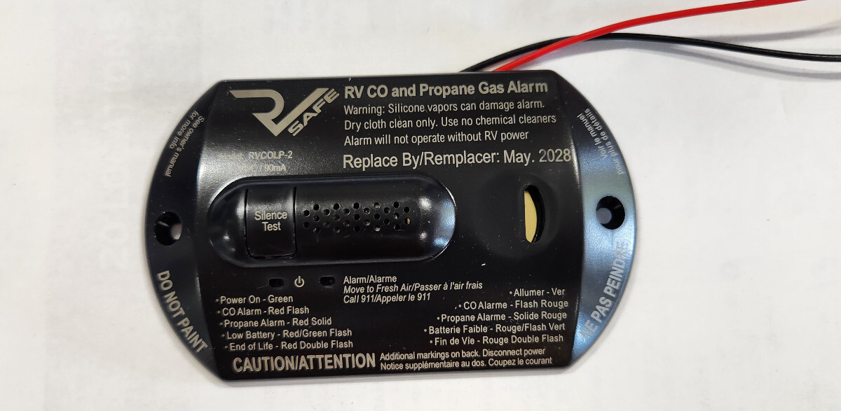 RVSafe RVCOLP-2B Surface Mount Dual CO2 and Propane Gas Alarm for RVs – Black