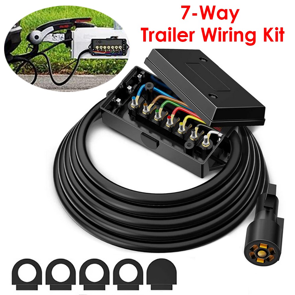 7-Way Trailer Plug 7 Pin Trailer Weatherproof Trailer Wiring Harness Connector