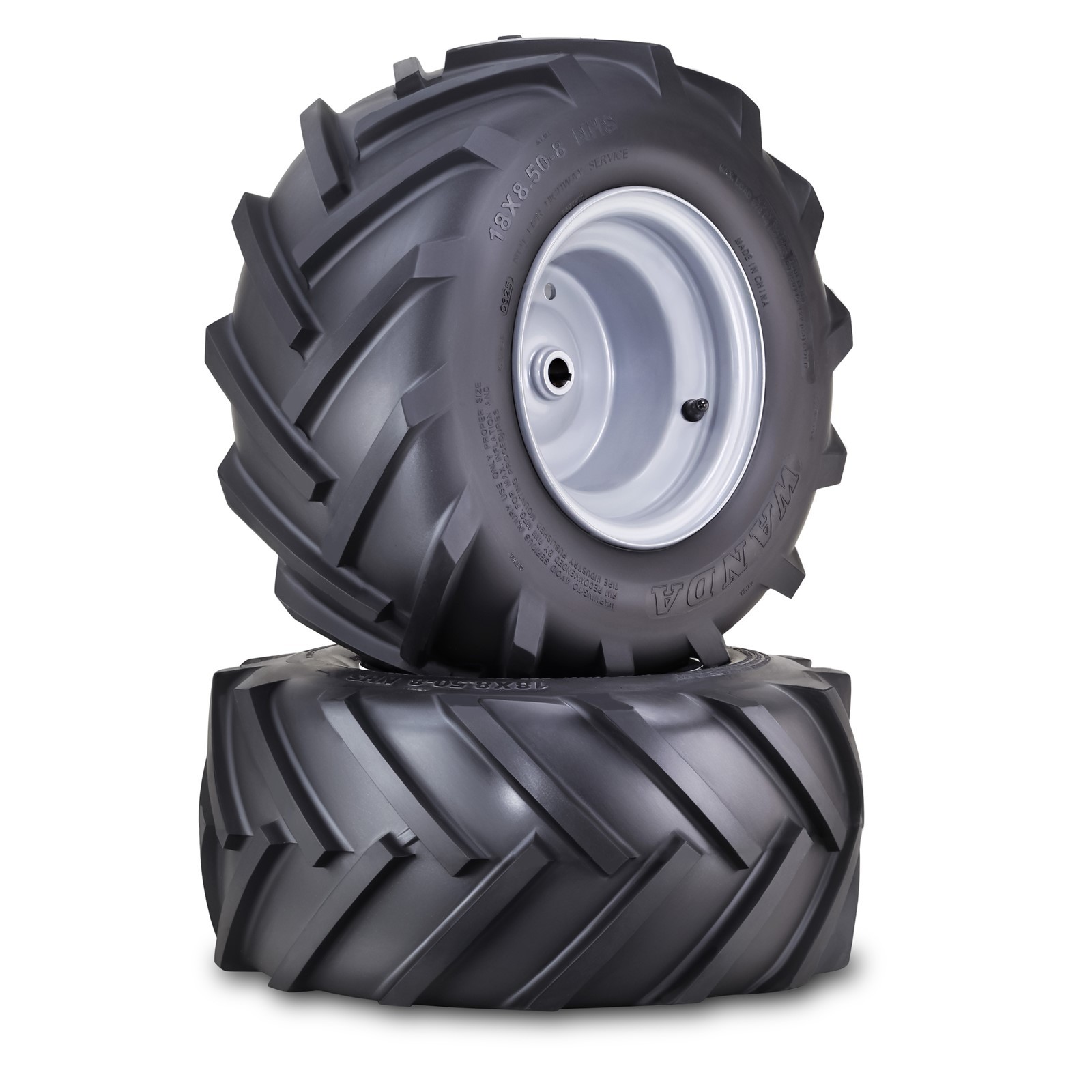 2 WANDA Lawn Mower Tire 18X8.5-8 w 3/4″ Bushing 3/16″Keyway 3.5″ Hub Wheel-13079