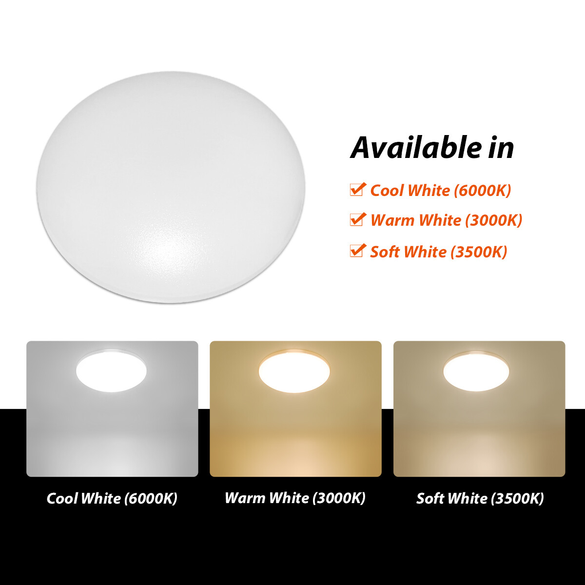 4.5″RV Dome LED Ceiling Light 12V Under Cabinet Light Camper Trailer Boat C/W/PW