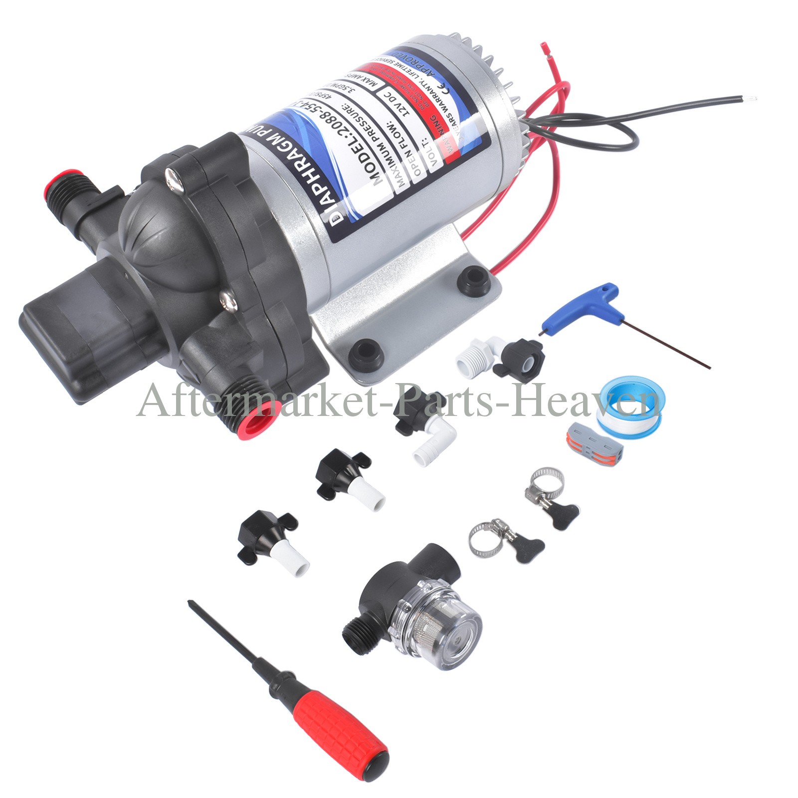 12V RV Fresh Water Pump 3.5 GPM DC 45 psi 2088-554-144 for Motorhome