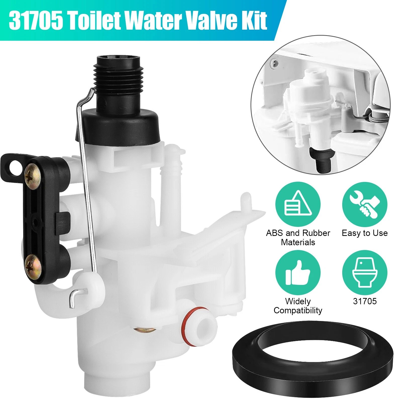Upgraded Thetford Aqua Magic V Toilet Water Valve Replacement Part 31705 For RV