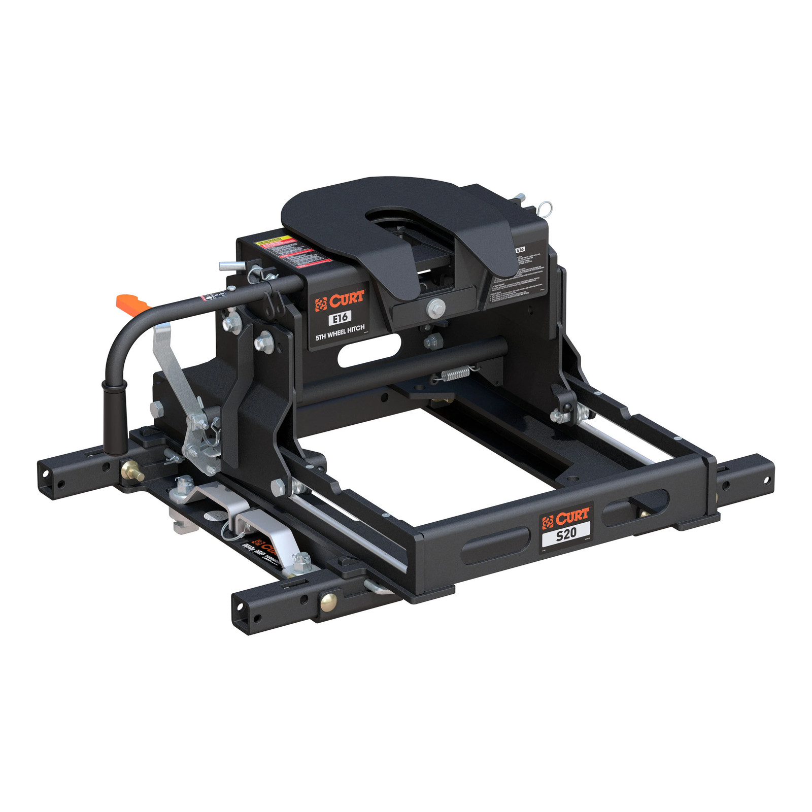 CURT E16 5th Wheel Hitch w/ S20 Slider & Puck System Adapter, Select 6.75′ Bed