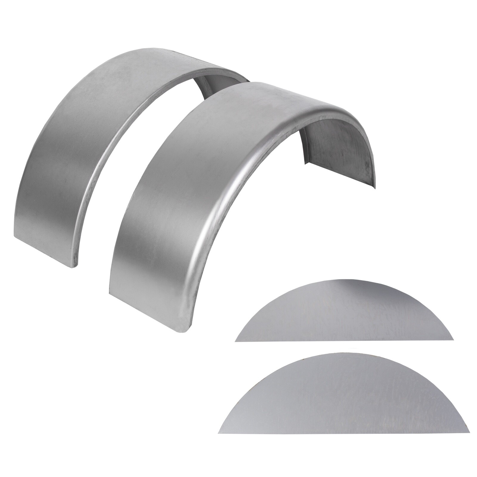 For 14″ 15″ 16″ Wheel Steel Round Single Axle 2 Trailer Fenders with Back Plate