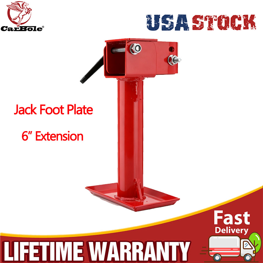6in Extension Trailer Tongue Automatic Fold-Up Jack Foot Plate For 2 and 2-1/2″
