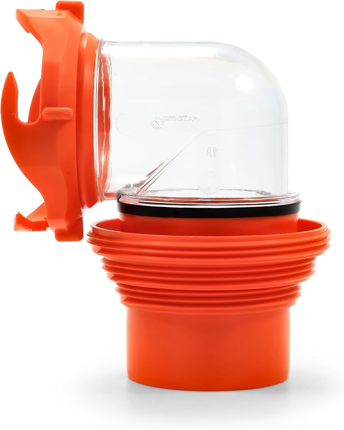 Clear RhinoFlex RV Sewer Hose Elbow – 360° Fitting Rotation & Versatile Adapter